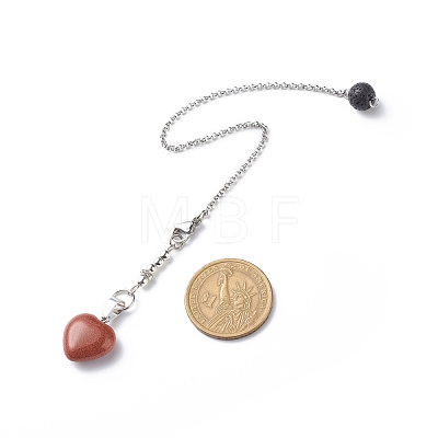 Natural & Synthetic Mixed Gemstone Dowsing Pendulums PALLOY-JF01902-1