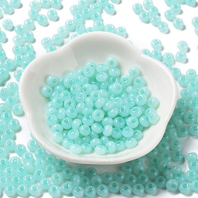 Imitation Jade Glass Seed Beads SEED-Z001-A-A11-1