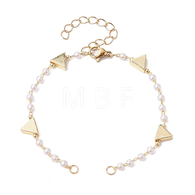 Handmade CCB Plastic Imitation Pearl Beaded Chains Bracelet Making AJEW-JB01150-25-1