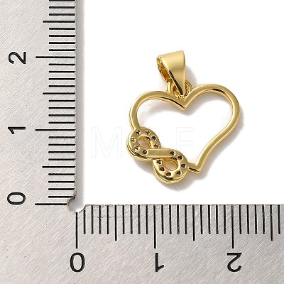 Rack Plating Brass Micro Pave Cubic Zirconia Pendant KK-U027-22G-1