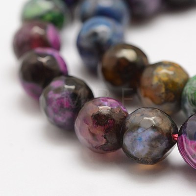 Faceted Natural Fire Crackle Agate Beads Strands X-G-F447-10mm-A07-1