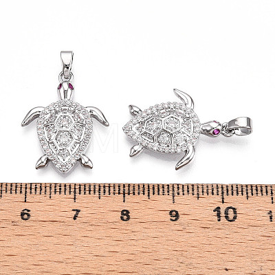 Brass Micro Pave Cubic Zirconia Pendants KK-N257-05P-1