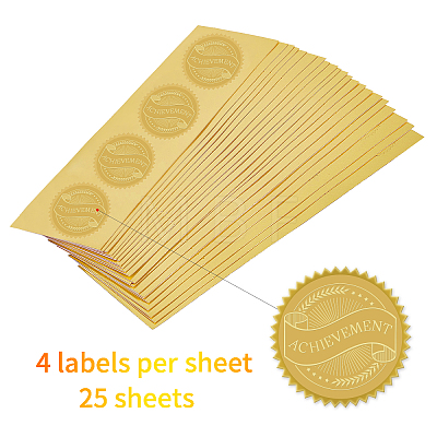 Self Adhesive Gold Foil Embossed Stickers DIY-WH0211-027-1