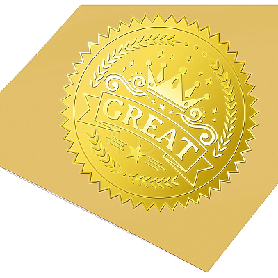 Self Adhesive Gold Foil Embossed Stickers DIY-WH0211-105-1