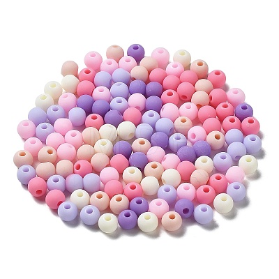 Frosted Opaque Acrylic Beads OACR-P019-01A-04-1