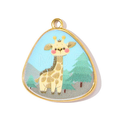 Printed 304 Stainless Steel Pendants STAS-OY002-16G-01-1