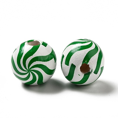 Christmas Theme Printed Natural Wooden Beads WOOD-L020-A01-1
