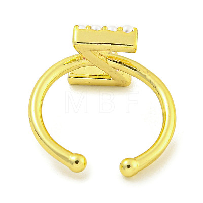 Rack Plating Brass Open Cuff Rings for Women RJEW-F162-01G-Z-1