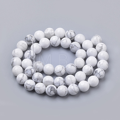 Natural Howlite Beads Strands G-S259-47-8mm-1