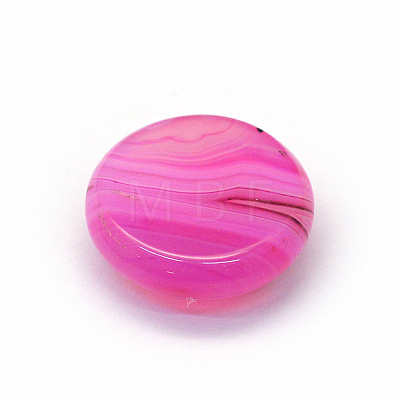 Dyed Natural Striped Agate/Banded Agate Cabochons X-G-R348-14mm-01-1