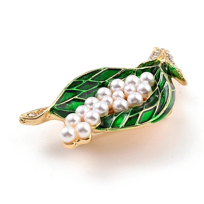 Flower of Life Alloy Brooch with Resin Pearl JEWB-O009-18-1