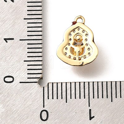 Brass Micro Pave Cubic Zirconia Charms KK-C085-21G-1