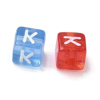 Spray Painted Transparent Acrylic Beads MACR-K365-07K-1