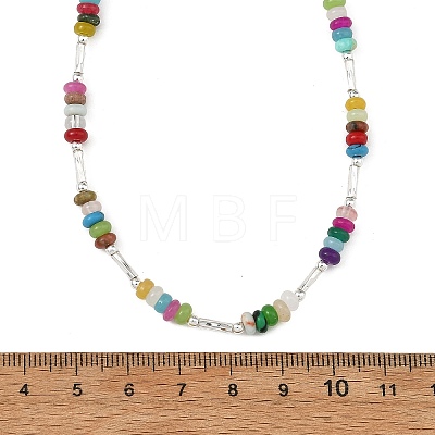 Natural & Synthetic Mixed Stone Bead Necklaces NJEW-JN06624-1