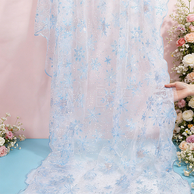 2 Yards Organza & Sequins Cloth Fabric DIY-NB0016-06-1
