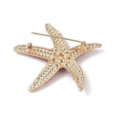 Starfish Alloy Rhinestone Sea Animal Brooches JEWB-S023-01C-1