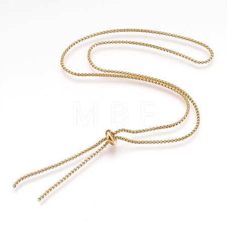 Adjustable 304 Stainless Steel Lariat Necklaces NJEW-G313-02G-1