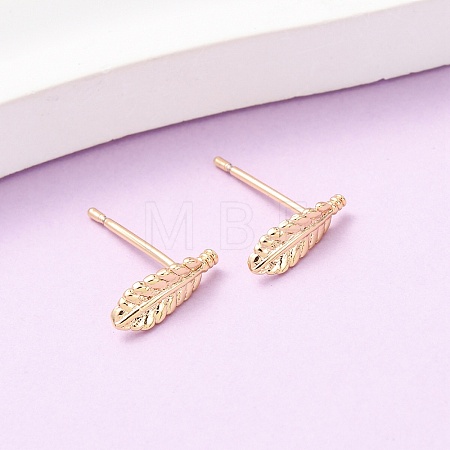 Brass Stud Earrings EJEW-L278-08G-1