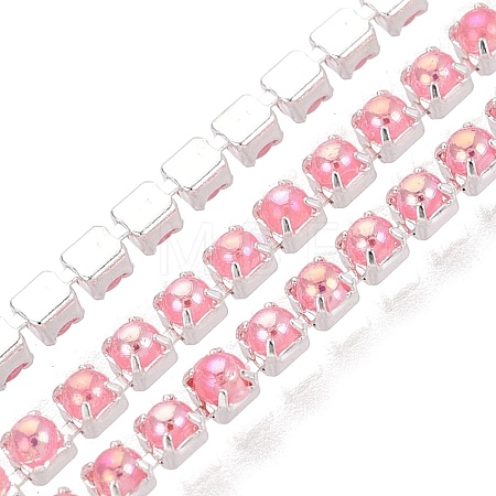 Iron & ABS Plastic Imitation Pearl Tennis Chains CH-Q006-01A-09-1