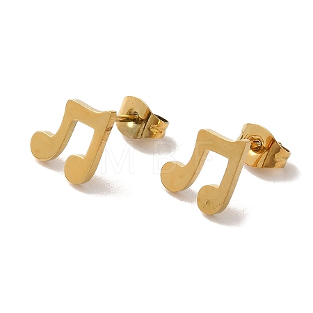 PVD Vacuum Plating 304 Stainless Steel Stud Earrings EJEW-Z040-38G-1