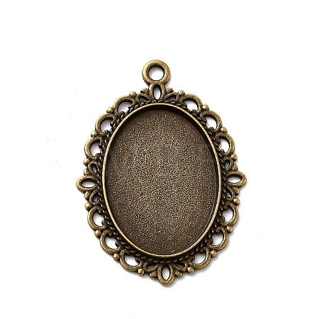 Zinc Alloy Pendant Settings for Cabochon & Rhinestone PALLOY-A15257-AB-FF-1