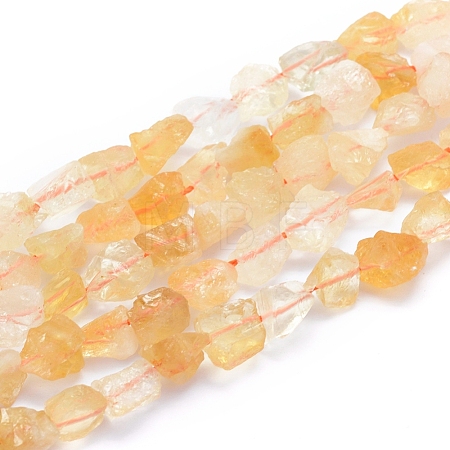 Raw Rough Natural Citrine Beads Strands G-I279-B10-1