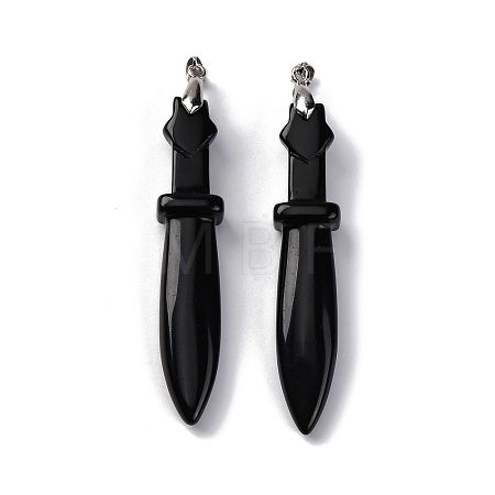 Natural Obsidian Big Pendants G-K338-41P-01-1