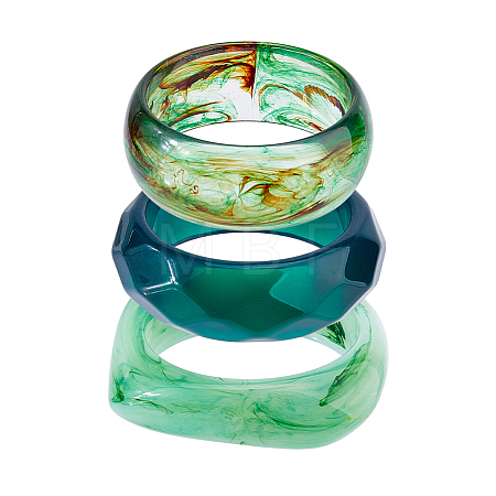 3Pcs 3 Styles Acrylic Bangles for Women BJEW-DC0001-30-1