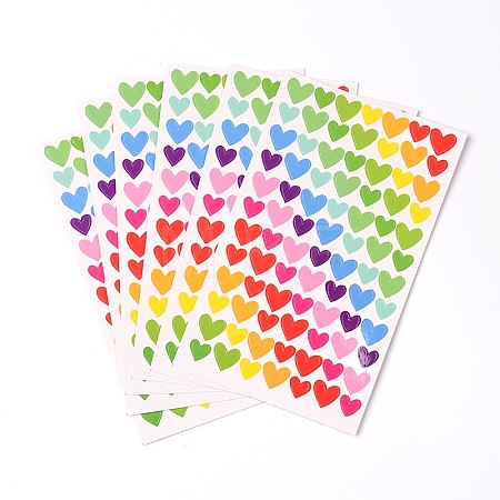 Heart Pattern DIY Paper Picture Stickers AJEW-L053-02-1