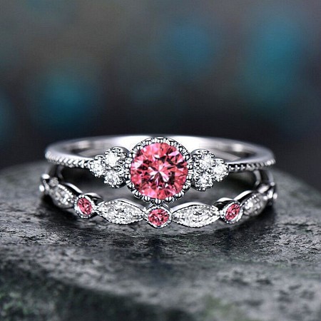 Alloy Micro Pave Cubic Zirconia Finger Rings for Women FS-WG2E042-02-1