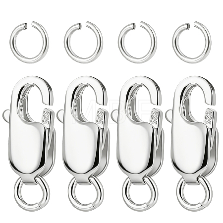 6Pcs 925 Sterling Silver Lobster Claw Clasps STER-BBC0002-06S-1