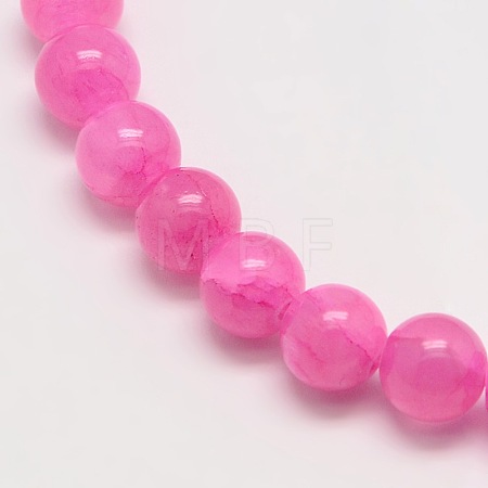 Dyed Natural Green Jade Beads Strands JBS053-6MM-24-1