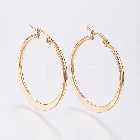 304 Stainless Steel Big Hoop Earrings EJEW-F105-19G-1