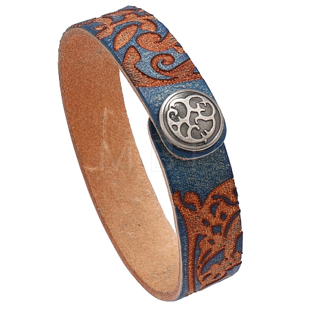 Branch Pattern Cowhide Cord Bracelets PW-WG87466-05-1