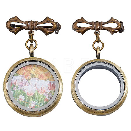 2Pcs Bowknot Brass Brooch JEWB-FH00026-1