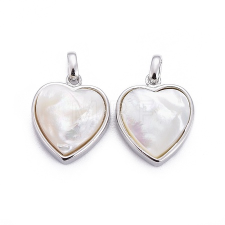 Natural White Shell Mother of Pearl Shell Pendants BSHE-F011-04A-P-1