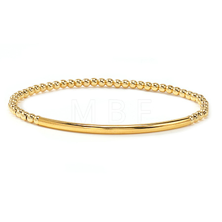 Luxury Round Brass Beads & Curved Tube Stretch Bracelets for Women CV0826-3-1