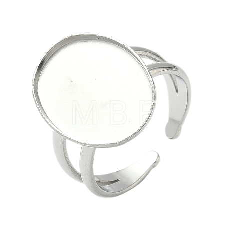 304 Stainless Steel Cuff Rings Components STAS-Z138-02P-01-1