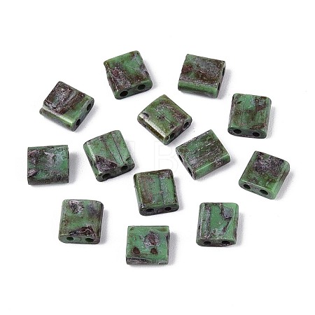 2-Hole Baking Paint Glass Seed Beads SEED-N009-03E-1