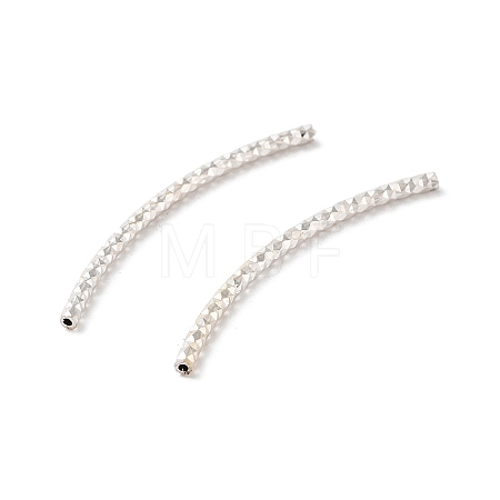 925 Sterling Silver Curved Tube Beads STER-H112-07A-1