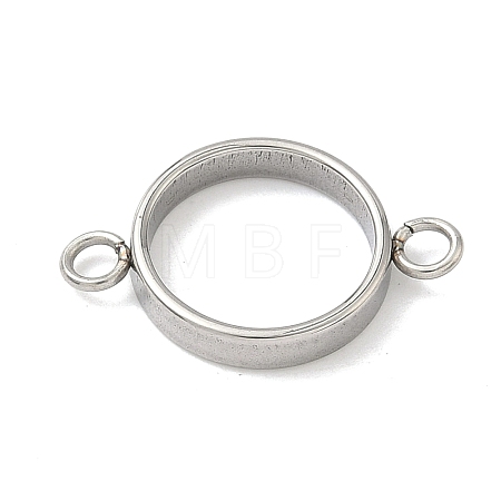 304 Stainless Steel Open Back Bezel Connector Charms STAS-B126-05A-P-1