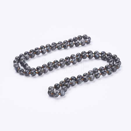Natural Larvikite Beaded Necklaces NJEW-P202-36-A20-1