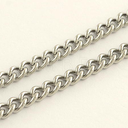 Tarnish Resistant 304 Stainless Steel Curb Chains CHS-R008-08-1