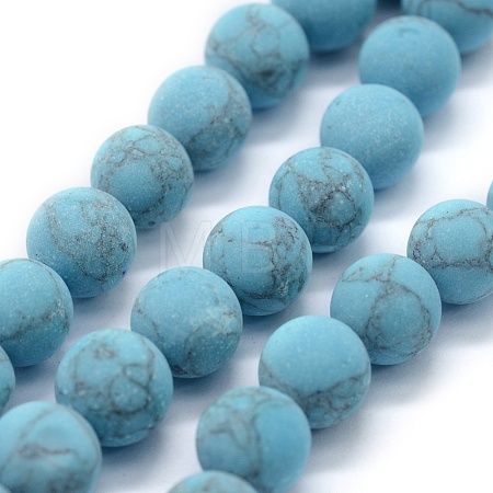 Synthetic Turquoise Beads Strands G-P387-01-4mm-1