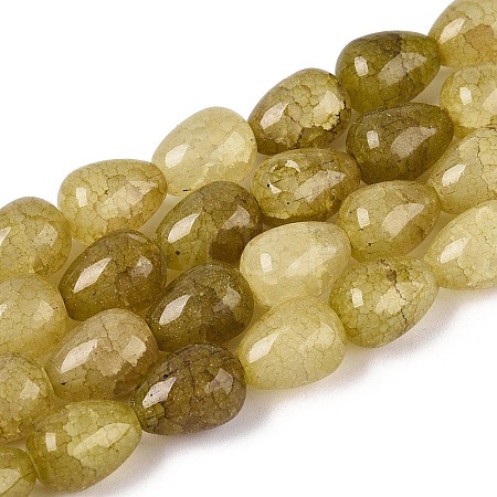 Baking Paint Crackle Glass Beads Strands DGLA-N019-03A-07-1
