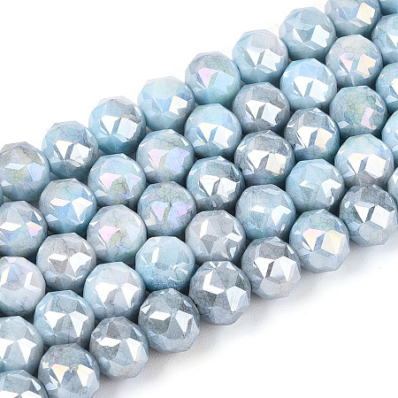 Anti-Tarnish Electroplate Glass Beads Strands GLAA-N010-8mm-12-1