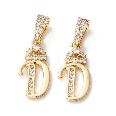 Eco-Friendly Brass Micro Pave Cubic Zirconia Pendants KK-K265-01G-D-1