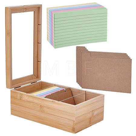 Rectangle Wooden Food Card Storage Boxes AJEW-WH0696-755-1
