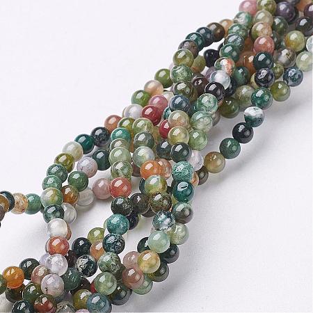 Natural Indian Agate Beads Strands GSR4mmC002-1