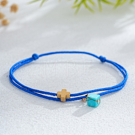 Synthetic Turquoise Bead Charm Bracelets IR3268-5-1